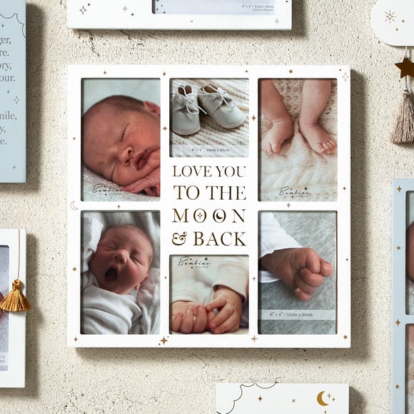 Bambino Moon and Back Grey Collage Multi Photo Frame