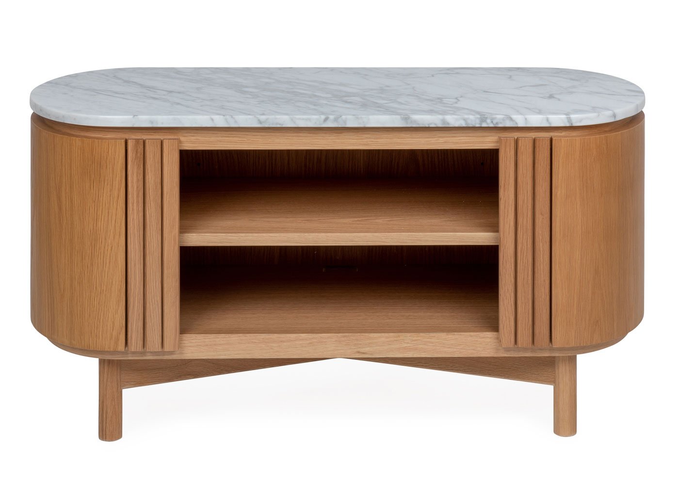 Heal's Remi AV Unit Oak and White Marble Small