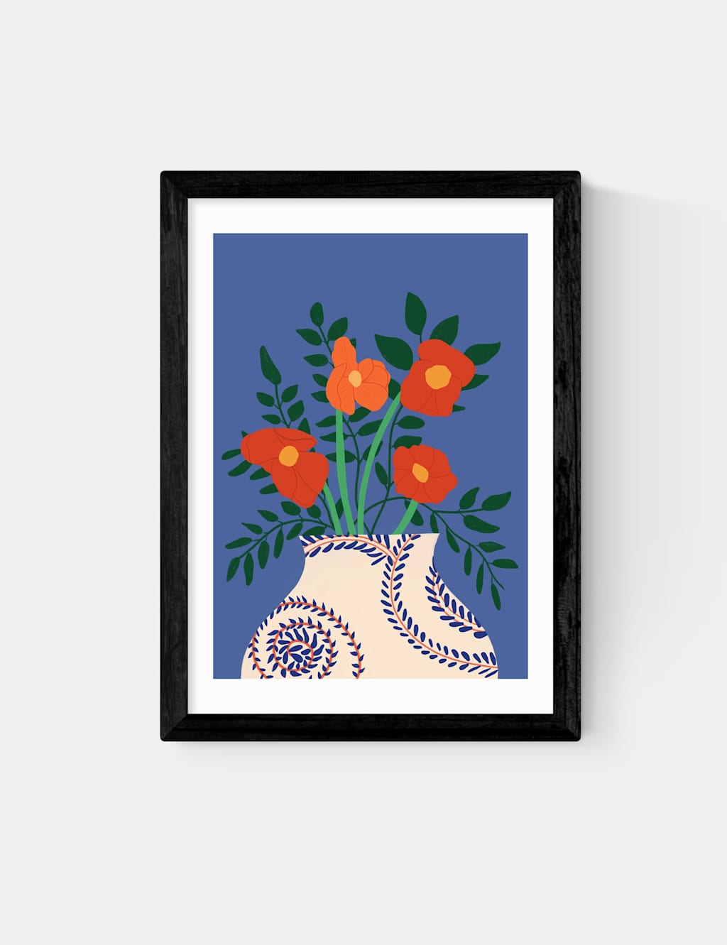East End Prints Poppy Framed Art Print Black