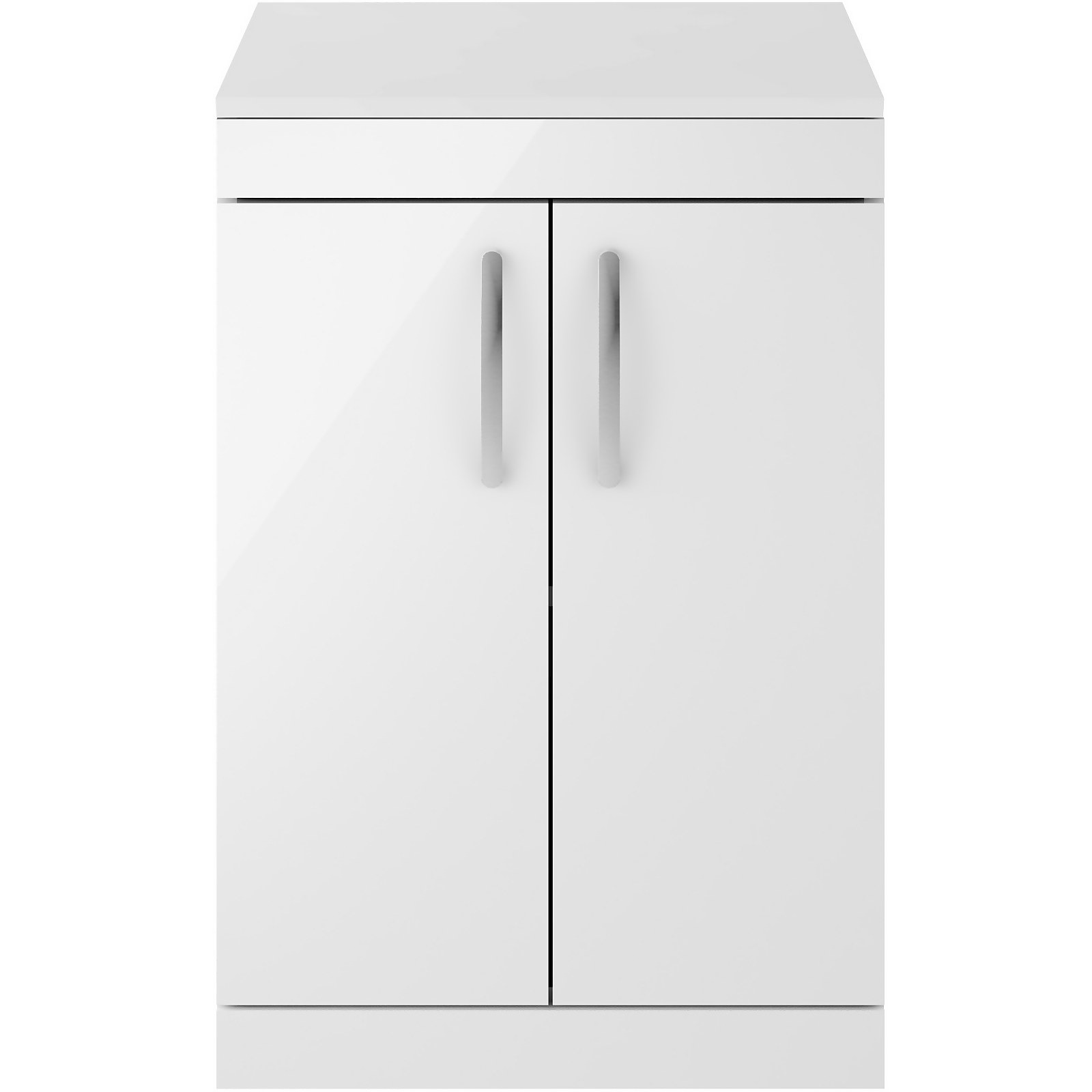 Balterley Rio 600mm Freestanding 2 Door Vanity With Worktop - Gloss White