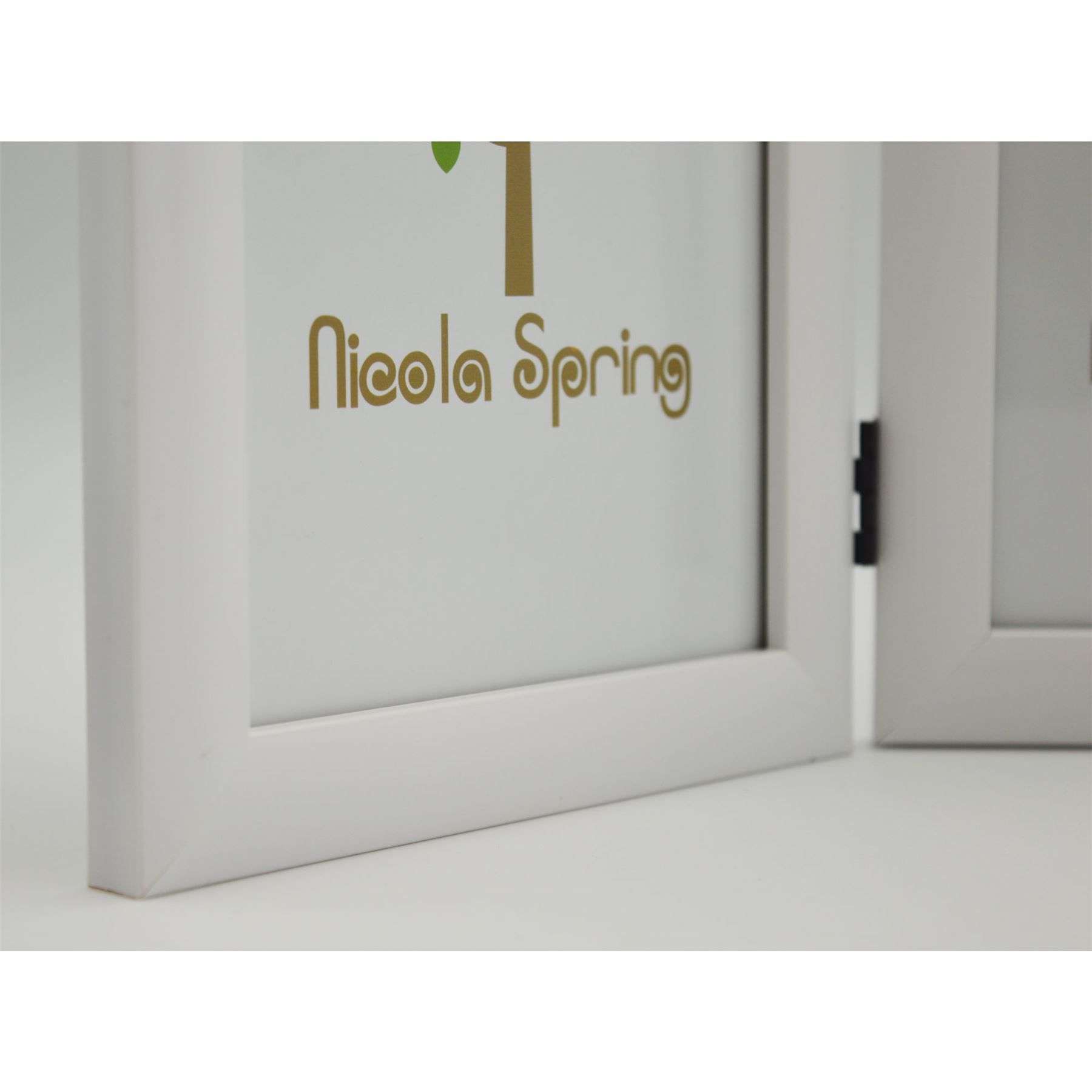 Nicola Spring 5x Folding 2 Photo Frames - 5 x 7" Freestanding Picture Display Frame in White 4