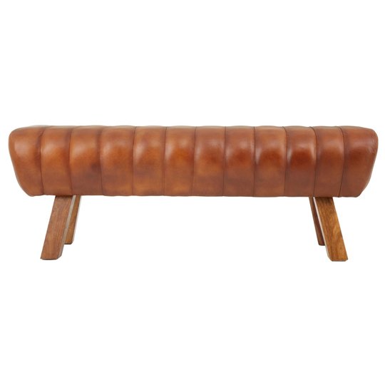 Australis Wooden Gym Stool With Tan Leather