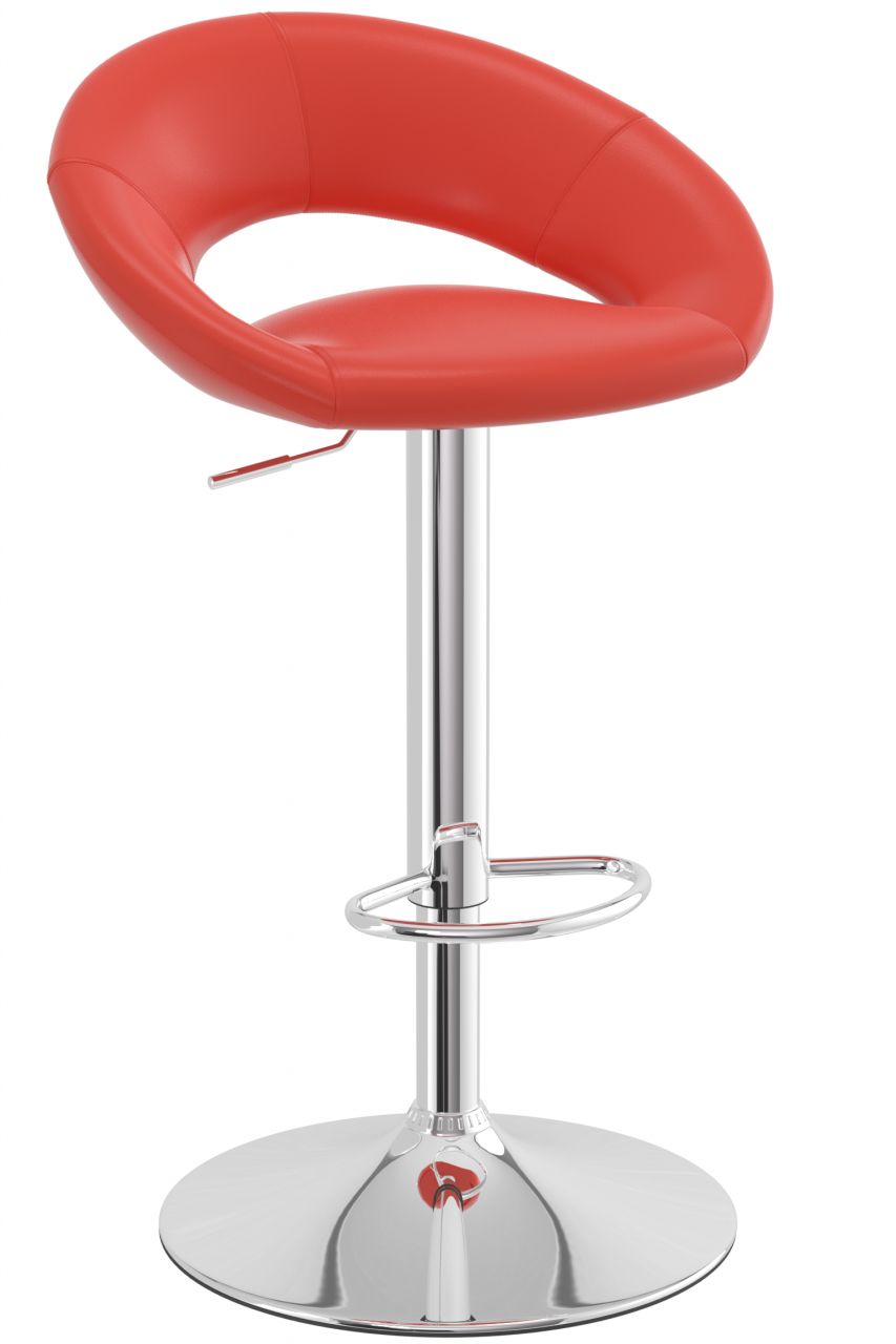 netfurniture Serene Red Breakfast Bar Stool Height Adjustable