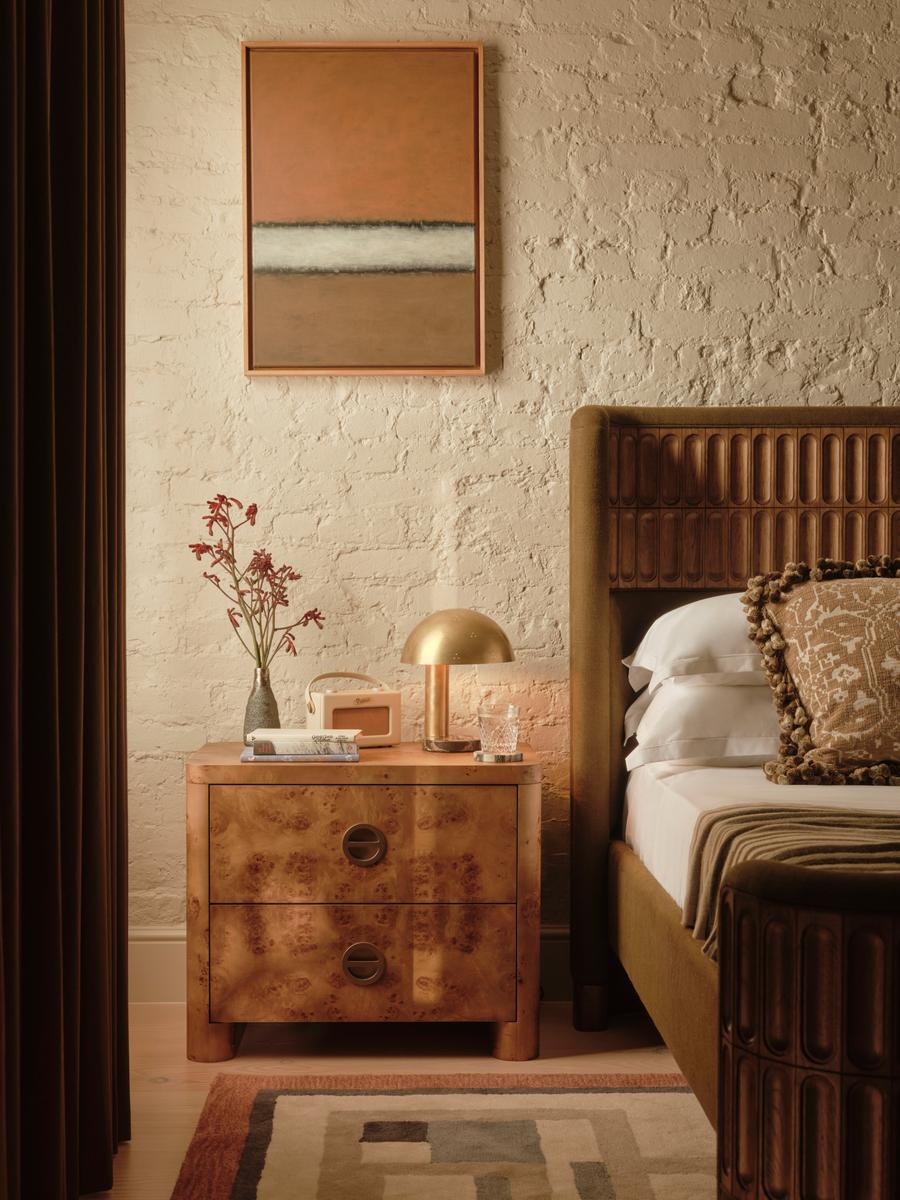 Warwick Bedside Table, Mappa Burl, Large