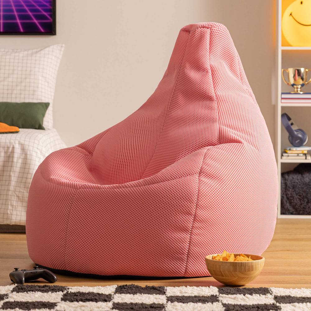 icon Gaming Performance Mesh XL Recliner Bean Bag in Pink