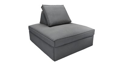 Harry Large Pouffe with bolster cushion in Monsoon Brushed Linen Cotton - sofa.com