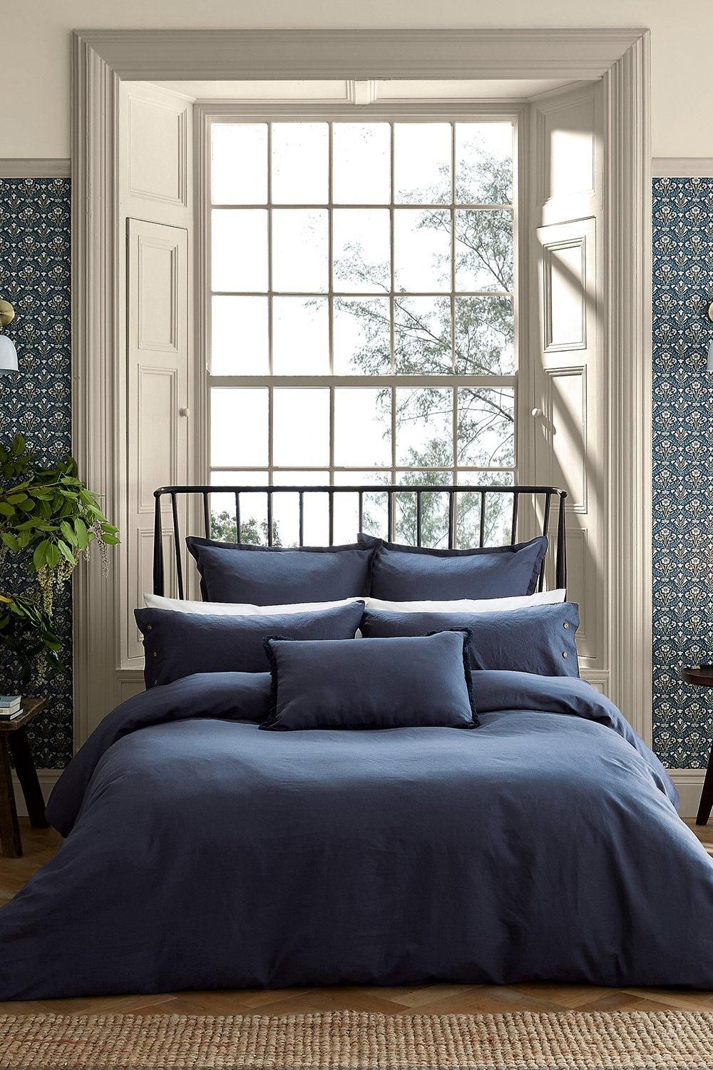 Morris & Co 'Pure Linen Cotton' Duvet Cover in Blue