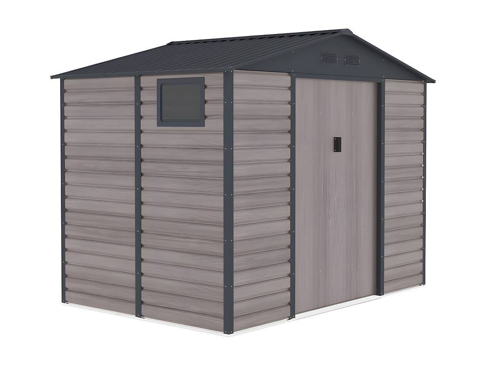 Vente-unique Garden Shed - 5.40 M² - Galvanised Steel With Grey Wood Effect 5