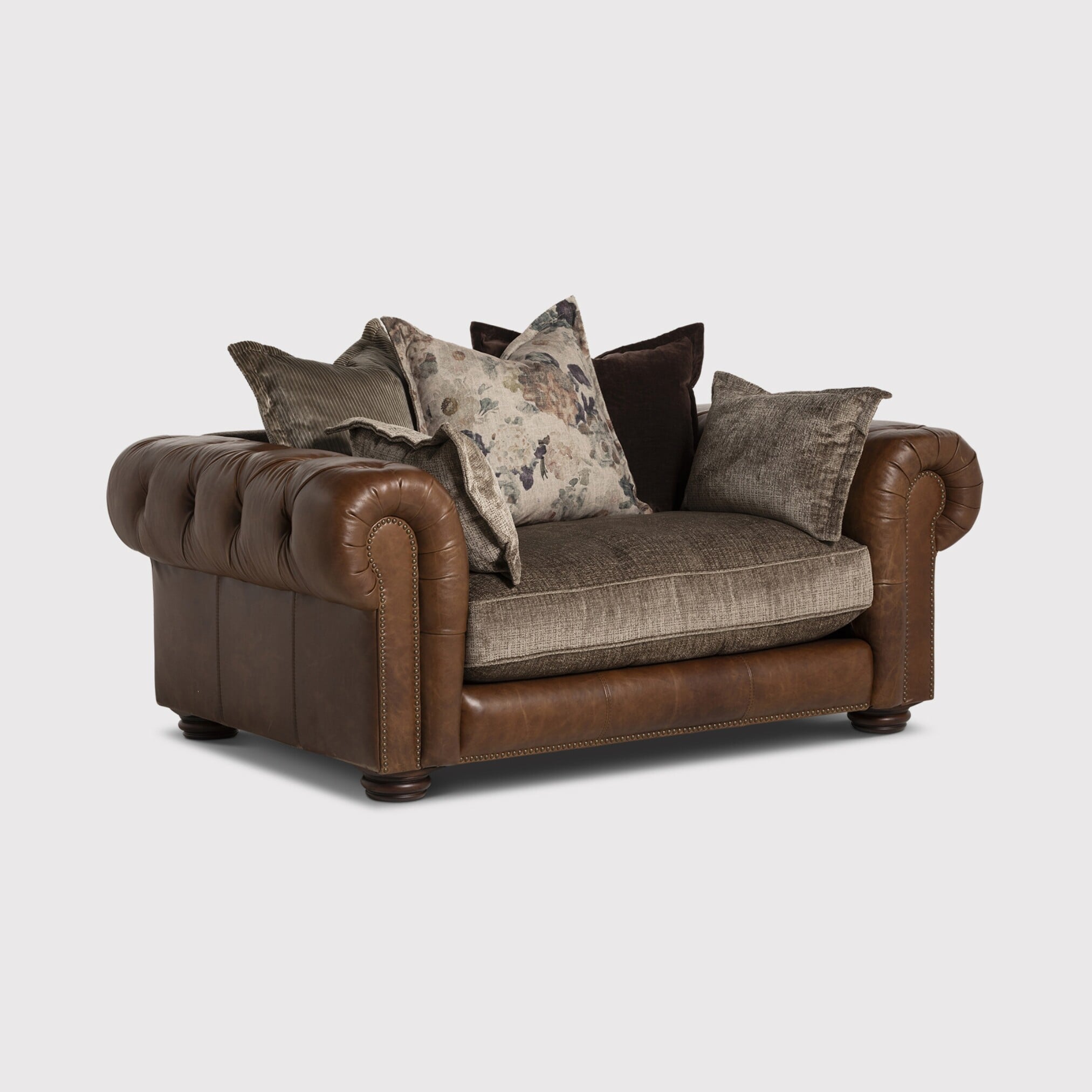 Taunton 1.5 Seater Sofa, Brown Fabric & Leather | Barker & Stonehouse