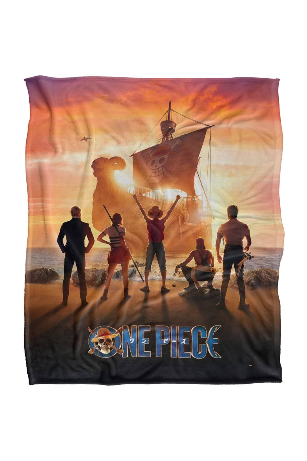 Netflix One Piece Group With Going Merry Soft Throw Blanket 152 X 127 Cm