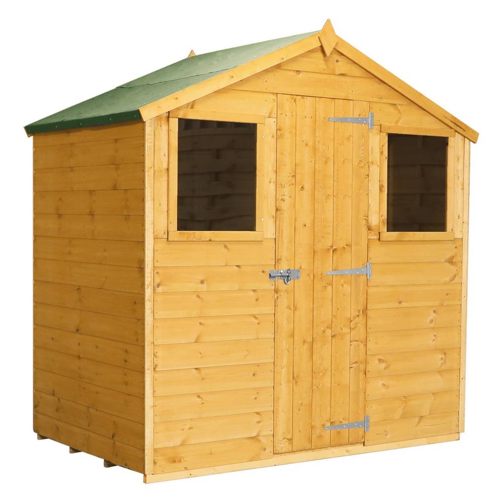 Mercia 4 x 6 Feet Shiplap Apex Shed - L124.1 x W197.6 x H204.2 cm - Brown