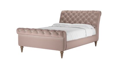 Knightsbridge Double Bed in Orchid Cotton Matt Velvet - sofa.com