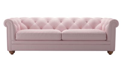 Patrick 3 Seat Sofabed in Powder Pink Brushed Linen Cotton - sofa.com