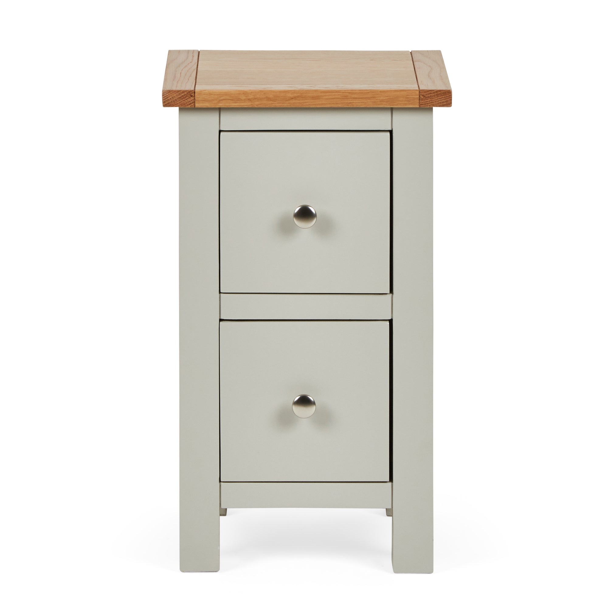 Bromley Grey Slim Bedside Table Grey and Brown