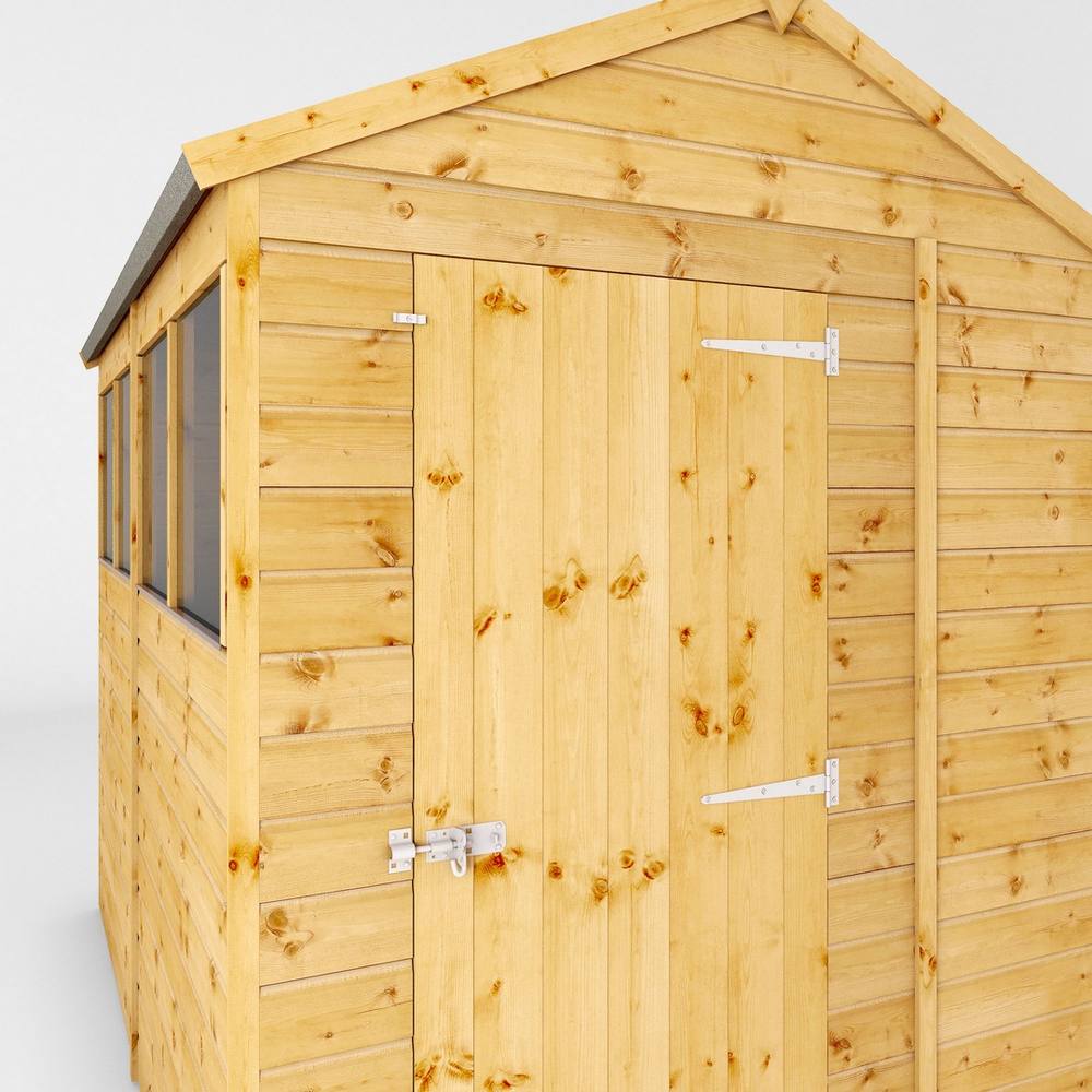 Mercia 8 x 6 Feet Shiplap Apex Shed - L240.8 x W190.5 x H222.2 cm - Brown 6