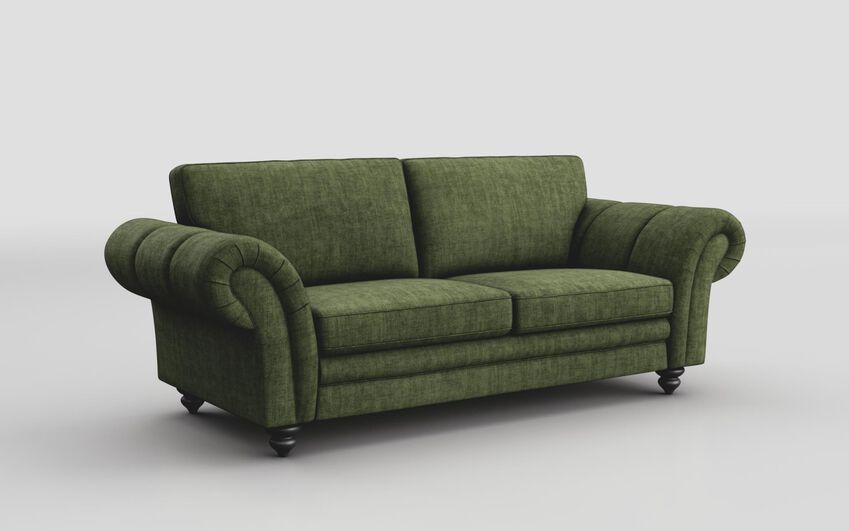 Green Fabric Sorbara 3 Seater Standard Back Sofa