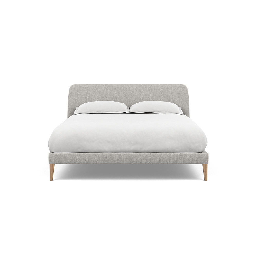 Heal's Wallis Bedstead King Smart Linen Mix Silver Walnut Feet