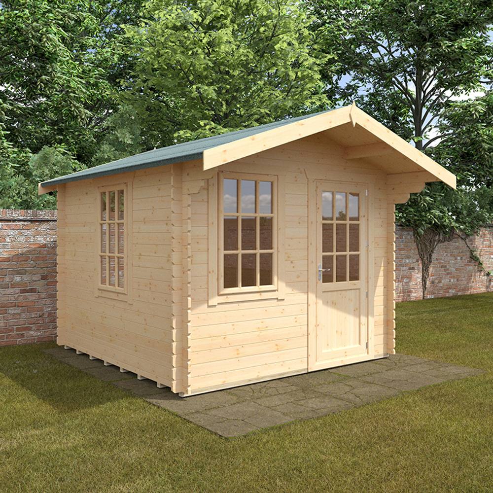 Buttercup Farm 10x10 The Carrington 28mm Cabin - L295 x W295 x H261.6 cm in Natural 2