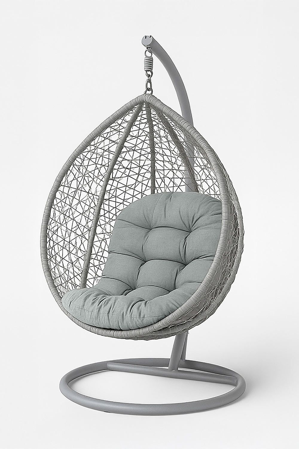 Homescapes Luxury Egg Chair Cushion, Hanging Basket Swing Chair Cushion in Grey