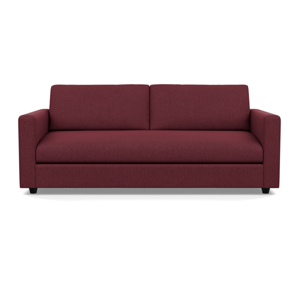 Heal's Nimbus II 4 Seater Sofa Smart Linen Mix Maroon Black Feet