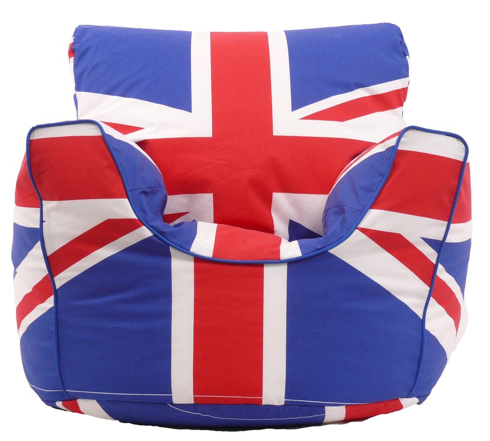 Bean Lazy Cotton Uninon Jack Team GB Bean Bag Arm Chair with Beans Child / Teen size