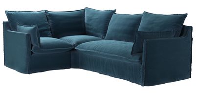 Isaac Asym: LHF Single w RHF 2 Seat Sofabed in Seaweed Smart Cotton - sofa.com