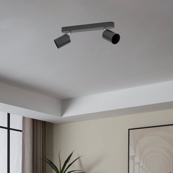 EGLO Essentials Reciso-E 2 Light Semi Flush Spotlight Bar