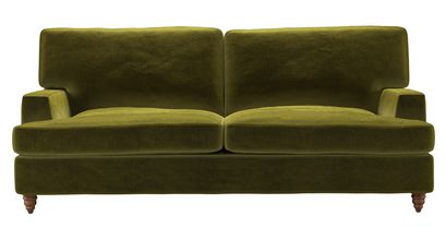 Isla 3 Seat Sofabed in Olive Cotton Matt Velvet - sofa.com