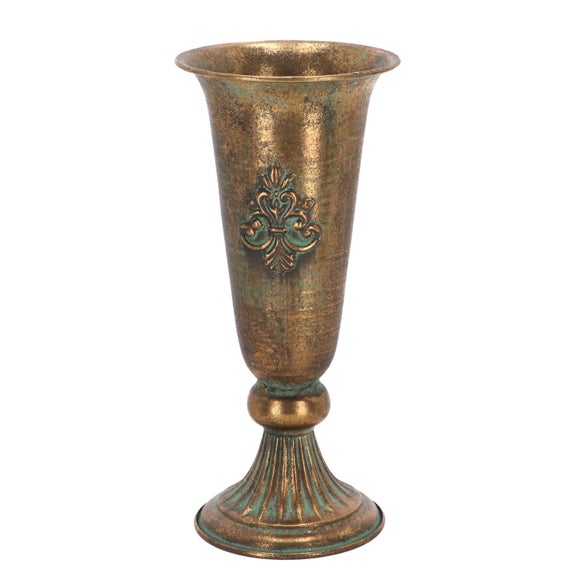Fallen Fruits Aged Metal Flower Vase