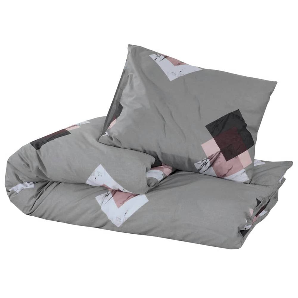 Berkfield Home Elegant Duvet Cover Set Grey 140x200 cm Cotton
