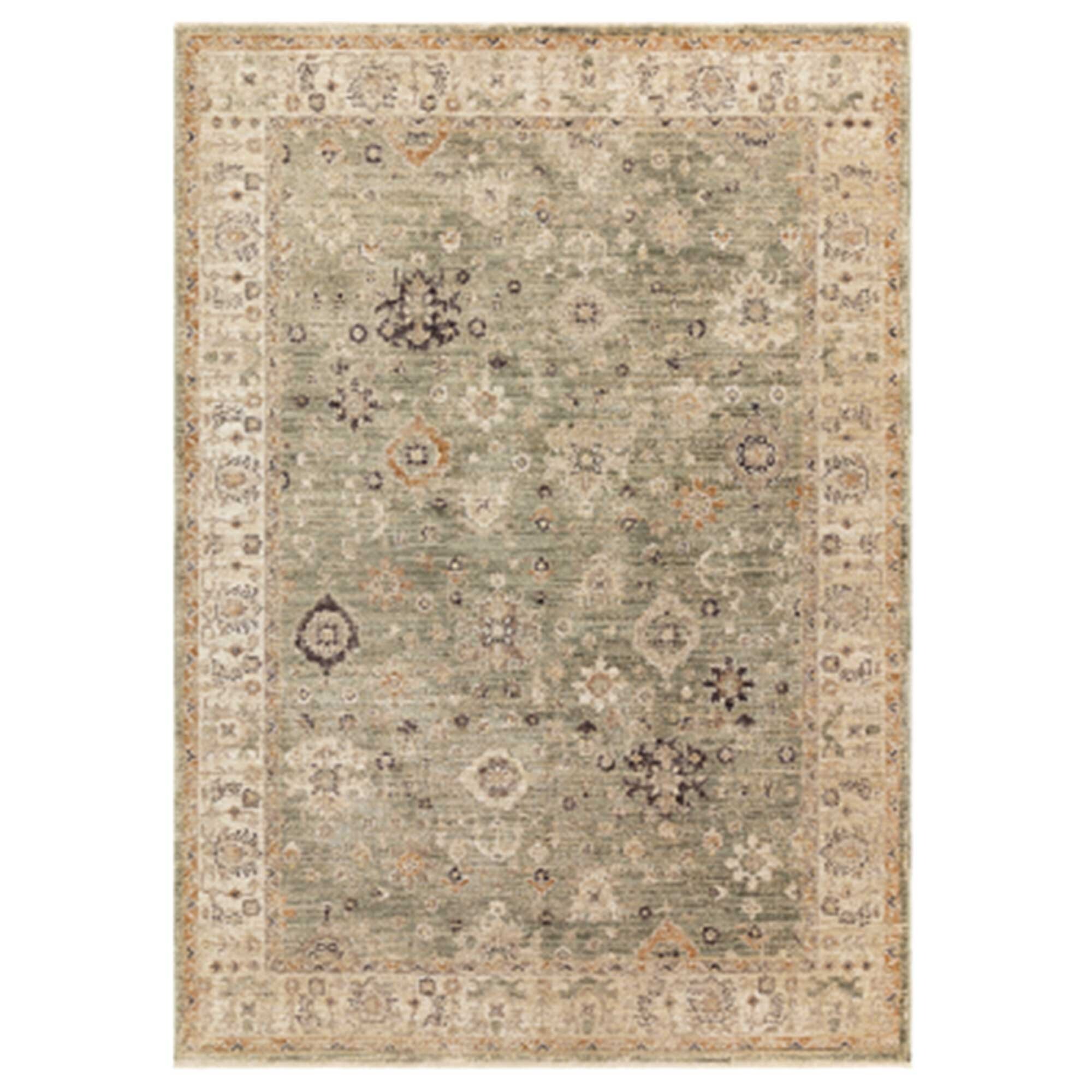 Elaris Ornate Green 120x160cm Rug, Square Polyester | Barker & Stonehouse