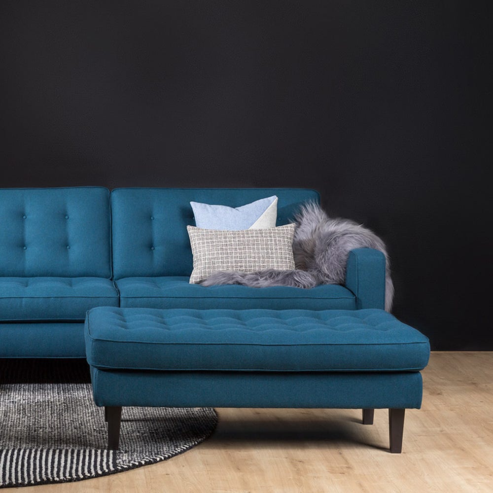 Heal's Hepburn Ottoman Siena Cotton Deep Sea Natural 4