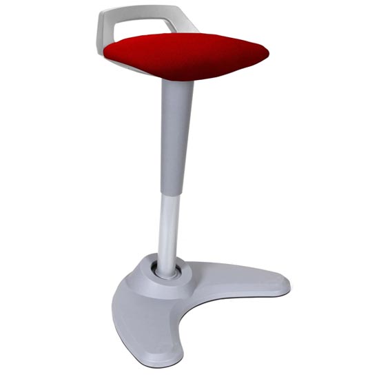 Spry Fabric Office Stool In Grey Frame And Bergamot Cherry Seat