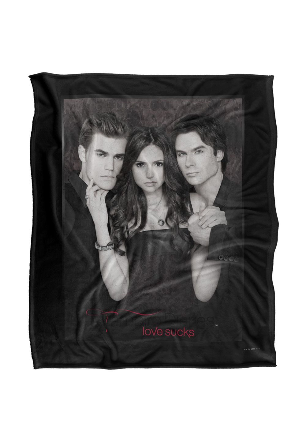 Warner Brothers Vampire Diaries That was Then Silky Touch Super Soft Throw Blanket in White