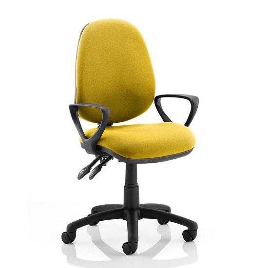 Luna II Office Chair In Senna Yellow With Loop Arms
