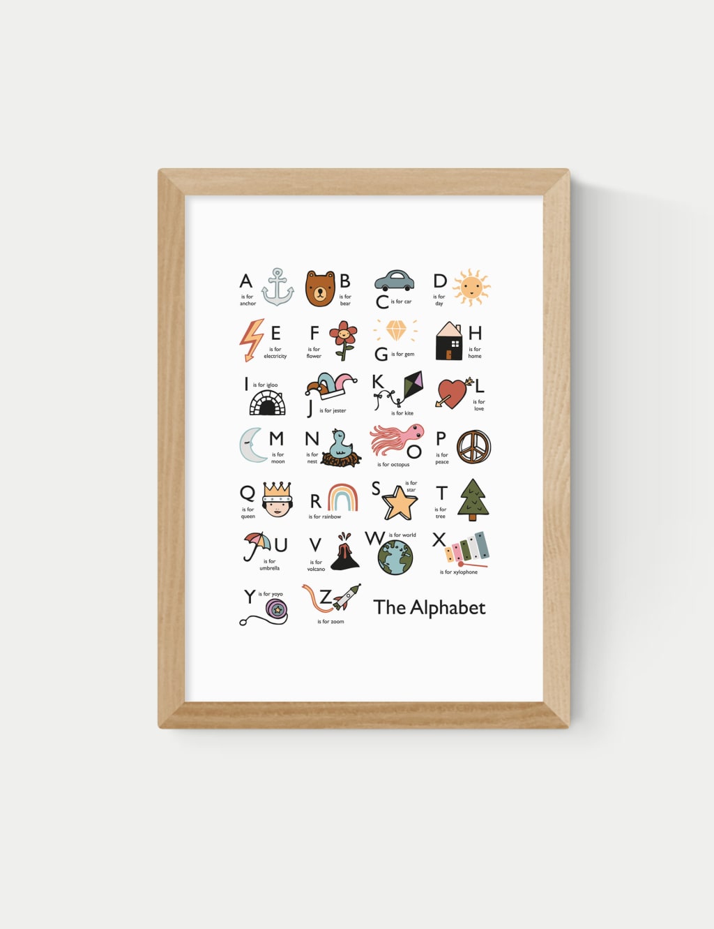 East End Prints Alphabet In White Framed Art Natural