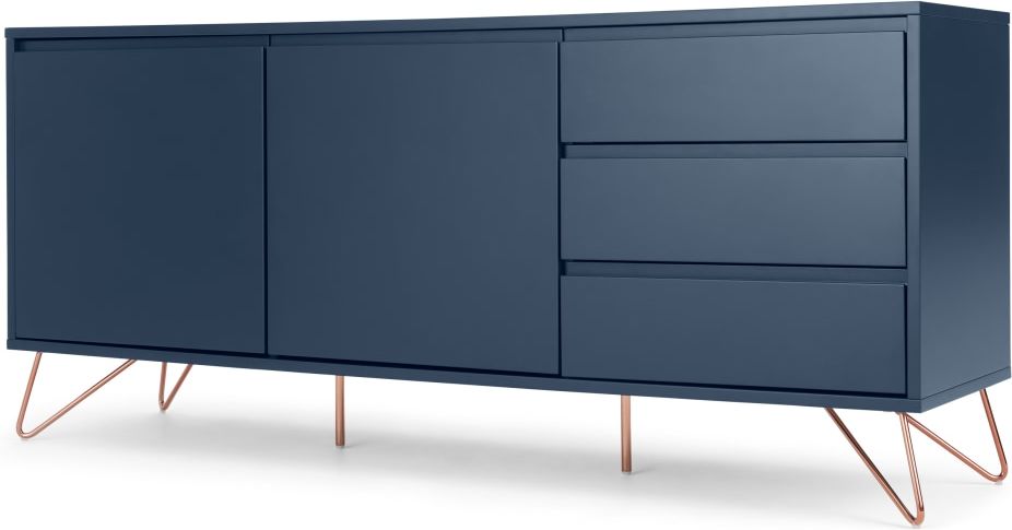 Elona sideboard, dark blue and copper