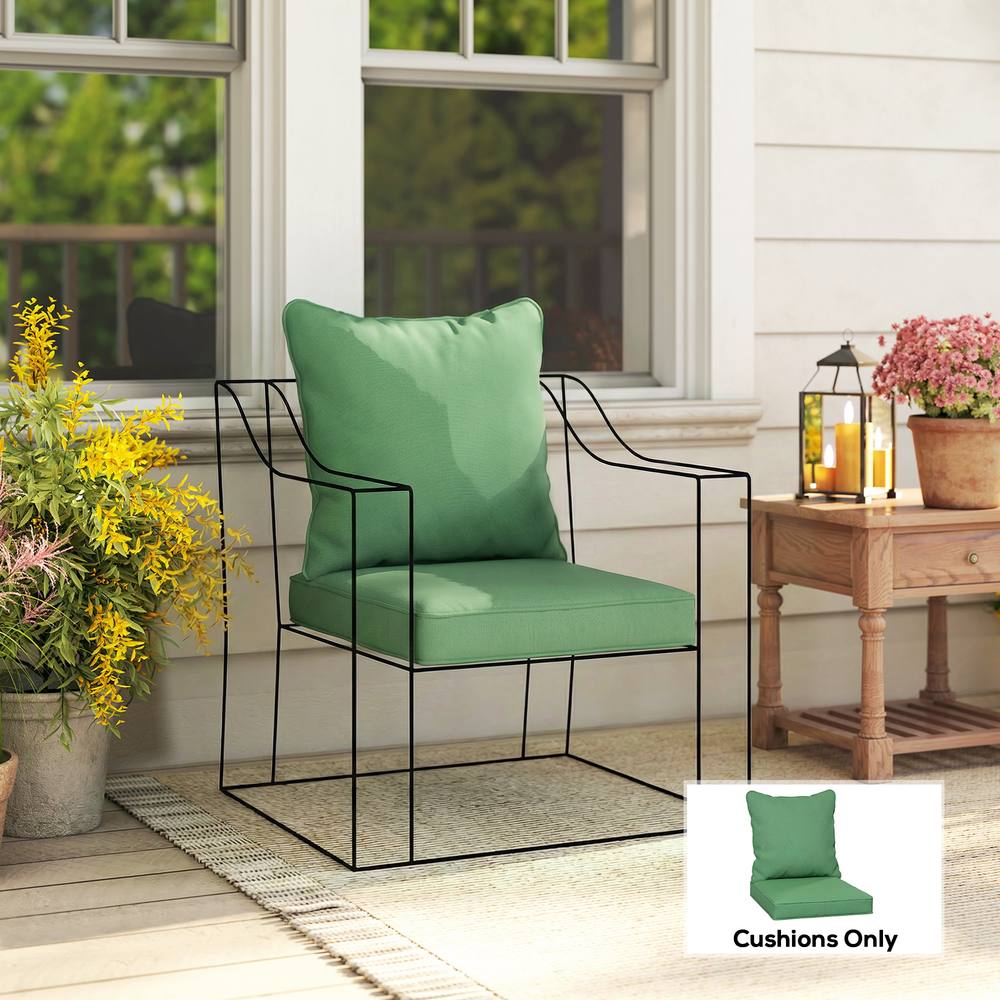 OUTSUNNY Garden Chair Cushion with Seat & Back Pad, CUSHION ONLY in Green
