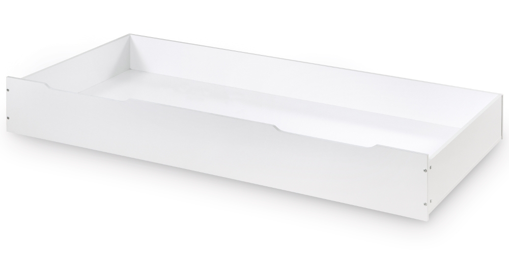 Ellie White Wooden Trundle Guest Bed/Underbed Storage Drawer - 3ft Single