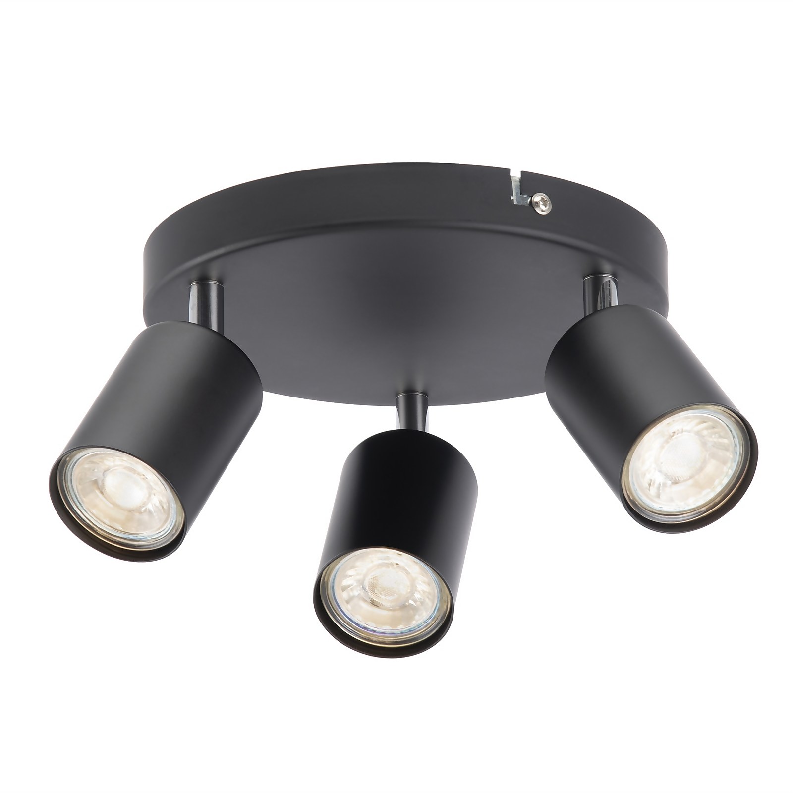 Travis Black 3 Light Spotlight Plate