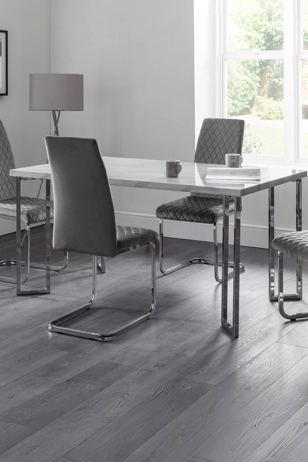 Julian Bowen Positano Rectangular 4-6 Seater Dining Table in White