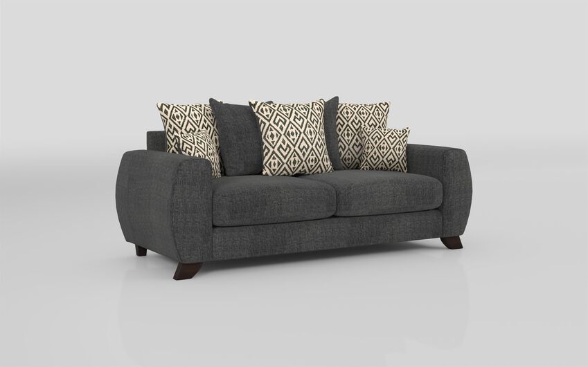 ScS Living Grey Aspen Fabric 4 Seater Scatter Back Sofa