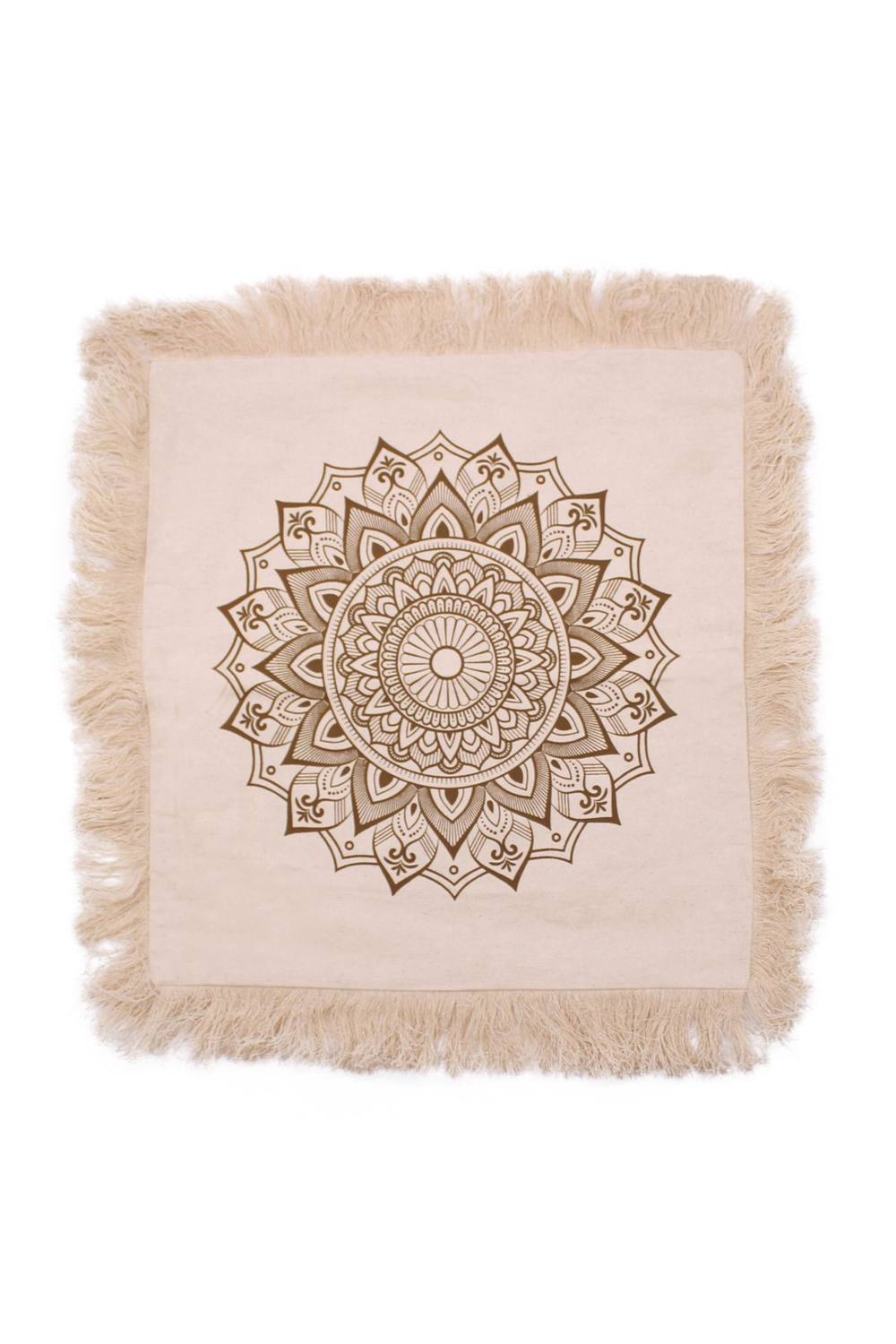 KDMD Bronze Lotus Mandala Cushion Cover 45x45cm - Elegant & Durable Decor