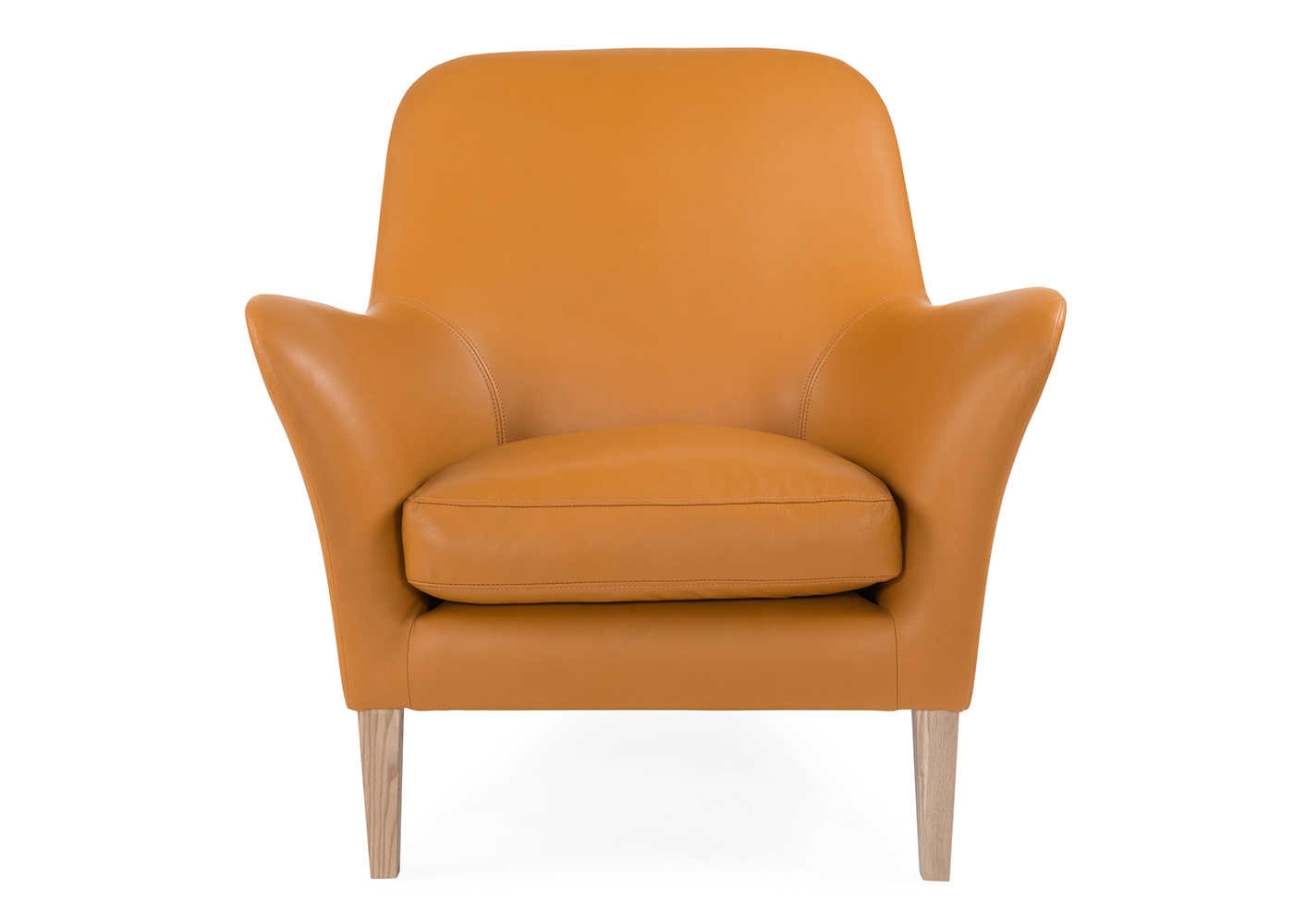 Heal's Wallis Armchair Leather Whiskey Natural Feet
