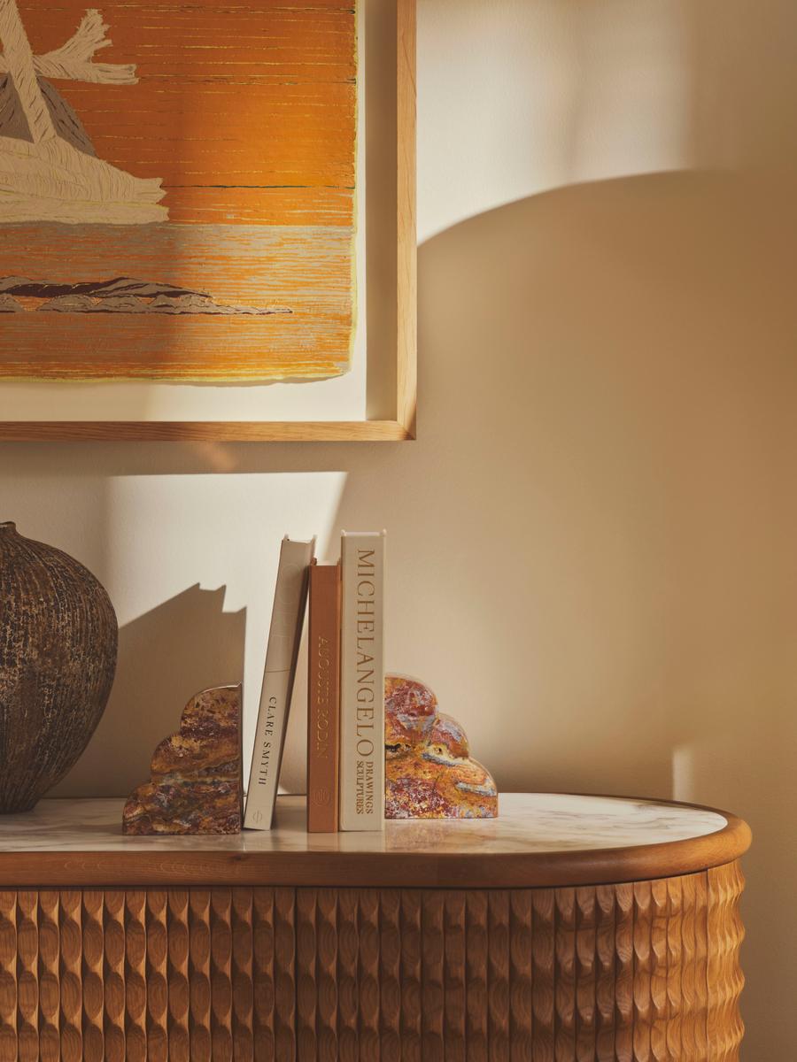 Joanie Bookends, Scalloped Jasper Stone