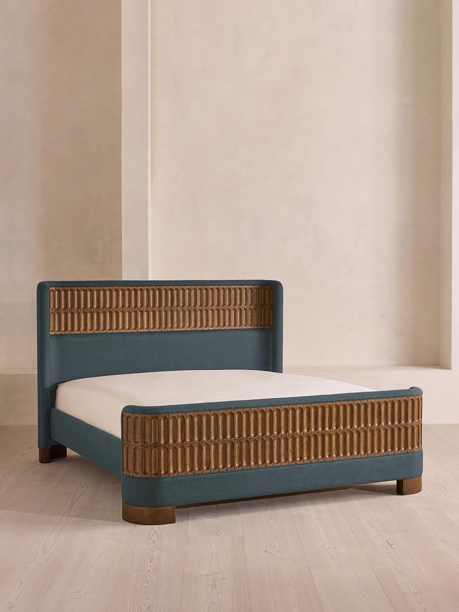 Devon Bed, Super king, Linen, Prussian Blue