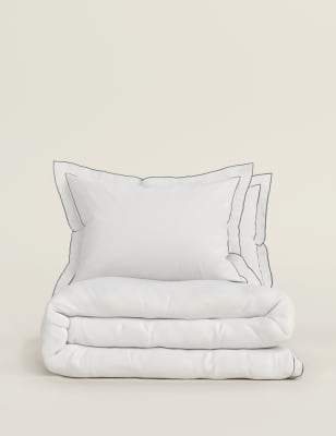 M&S Cotton Blend Embroidered Bedding Set