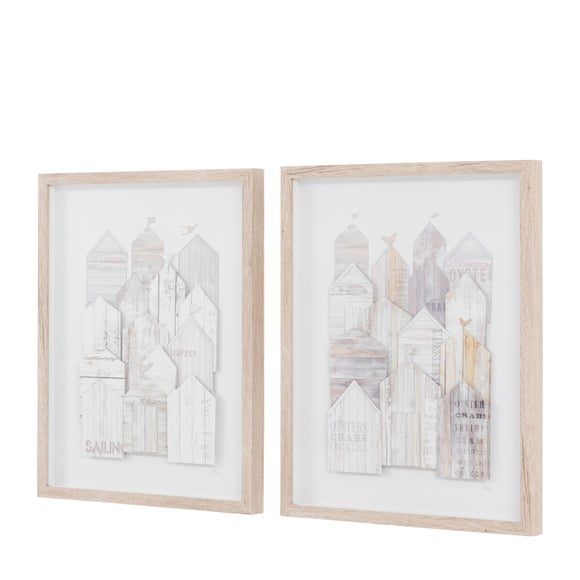 Cedar and Sage Set of 2 Beach Hut Portrait Framed Prints 5