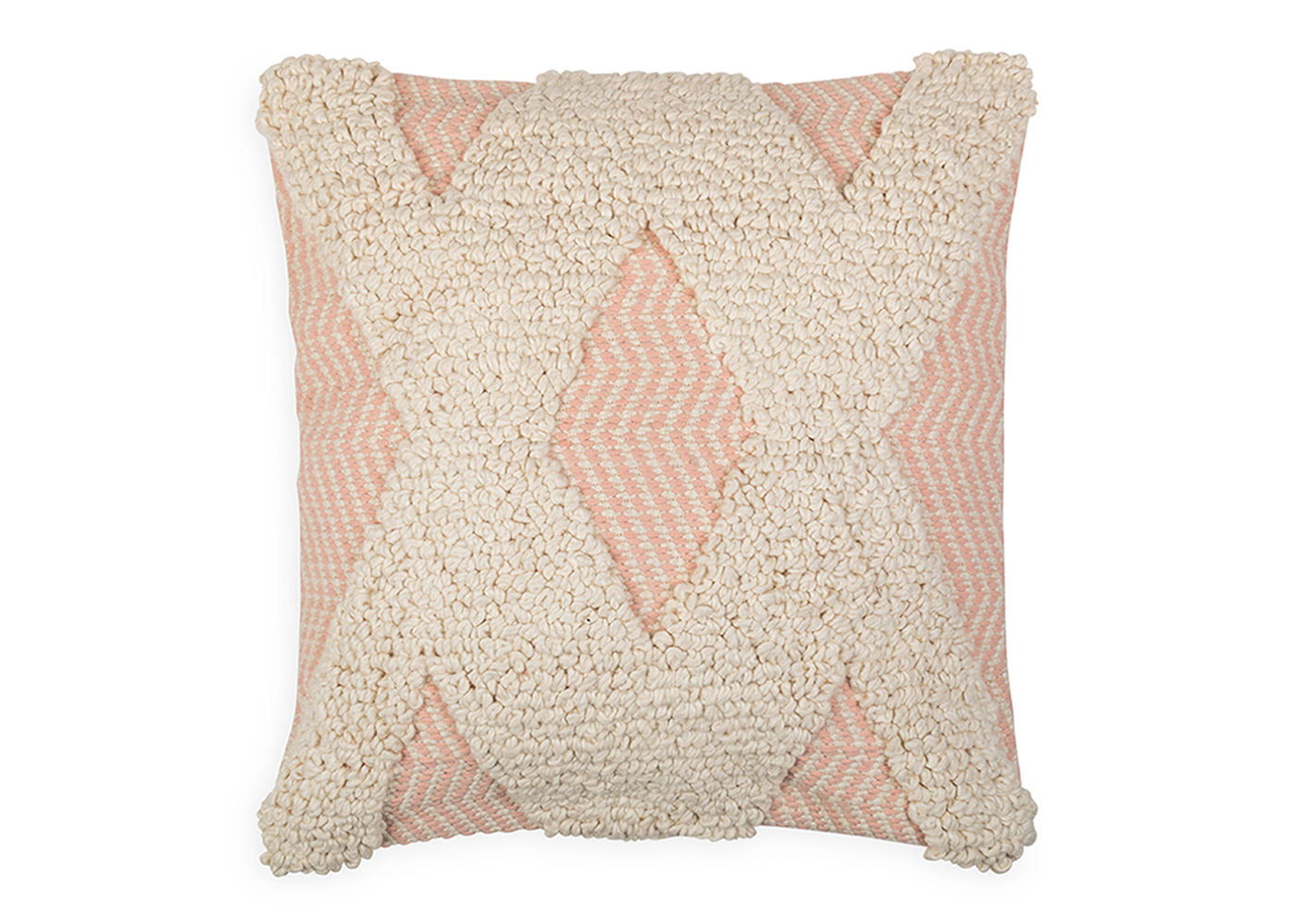 Heal's Tufted Geo Cushion Pink 50 x 50cm