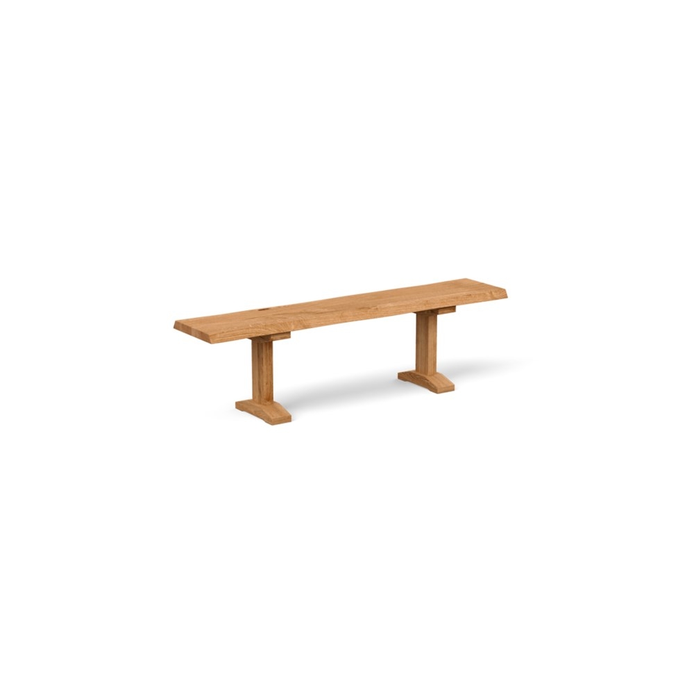 Heal's Lisbon Bench 160x35cm Natural Oak Natural Edge Filled